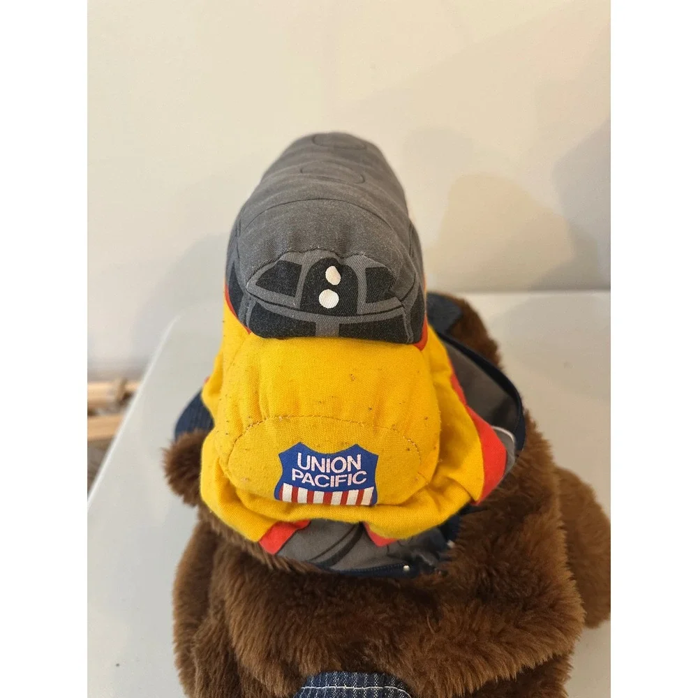Vintage Union Pacific Railroad Reversible Plush Bear to Train Locomotive Toy